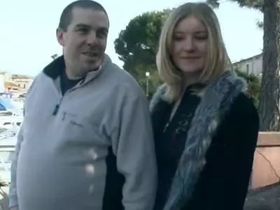 That bitch is sucking her dick in the stairwell